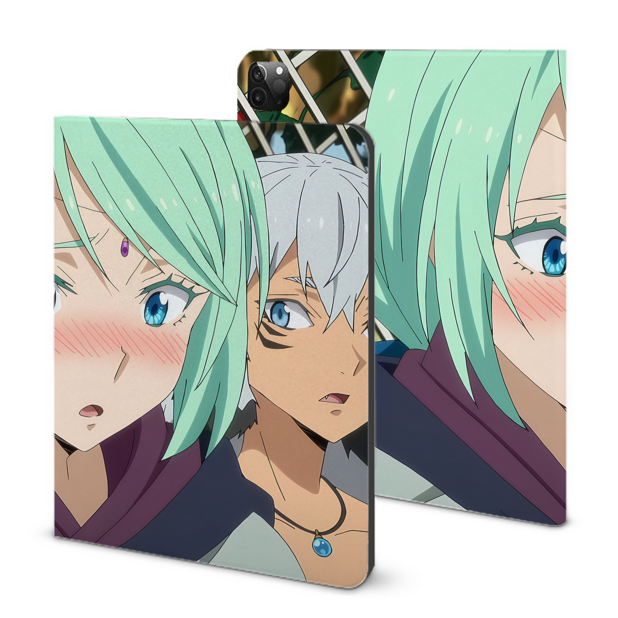 （画像用） 転スラ Regarding Reincarnated to Slime IPadケース ペンホルダー付き ブックスタイルデザイン